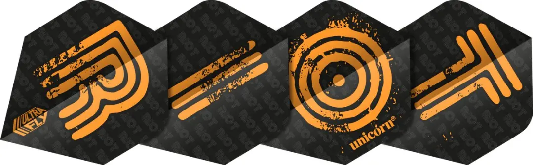 Unicorn Ultrafly RIOT Orange PLUS Dart Flights