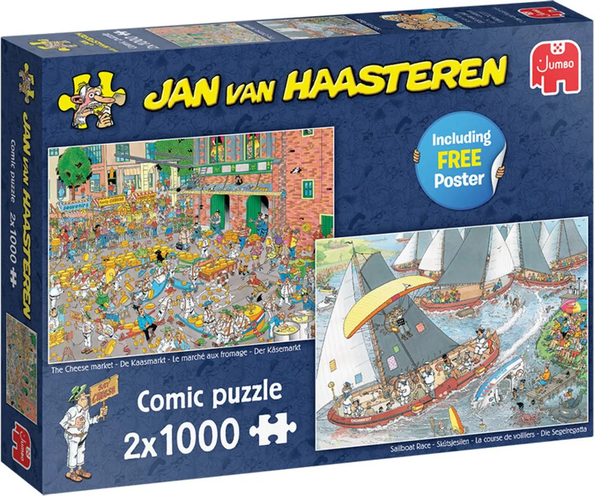 Jan van Haasteren De Kaasmarkt & Skûtsjesilen Puzzel - 2x1000 Stuks