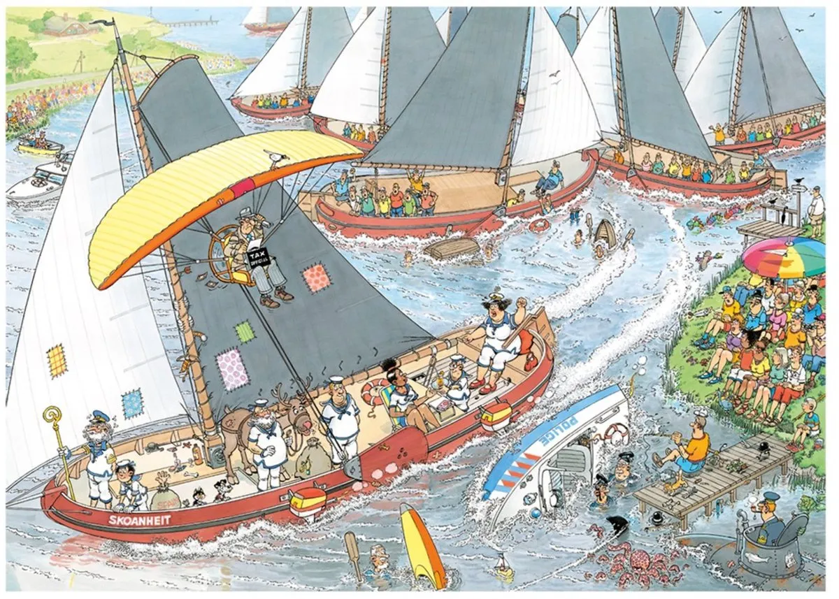 Jan van Haasteren De Kaasmarkt & Skûtsjesilen Puzzel - 2x1000 Stuks