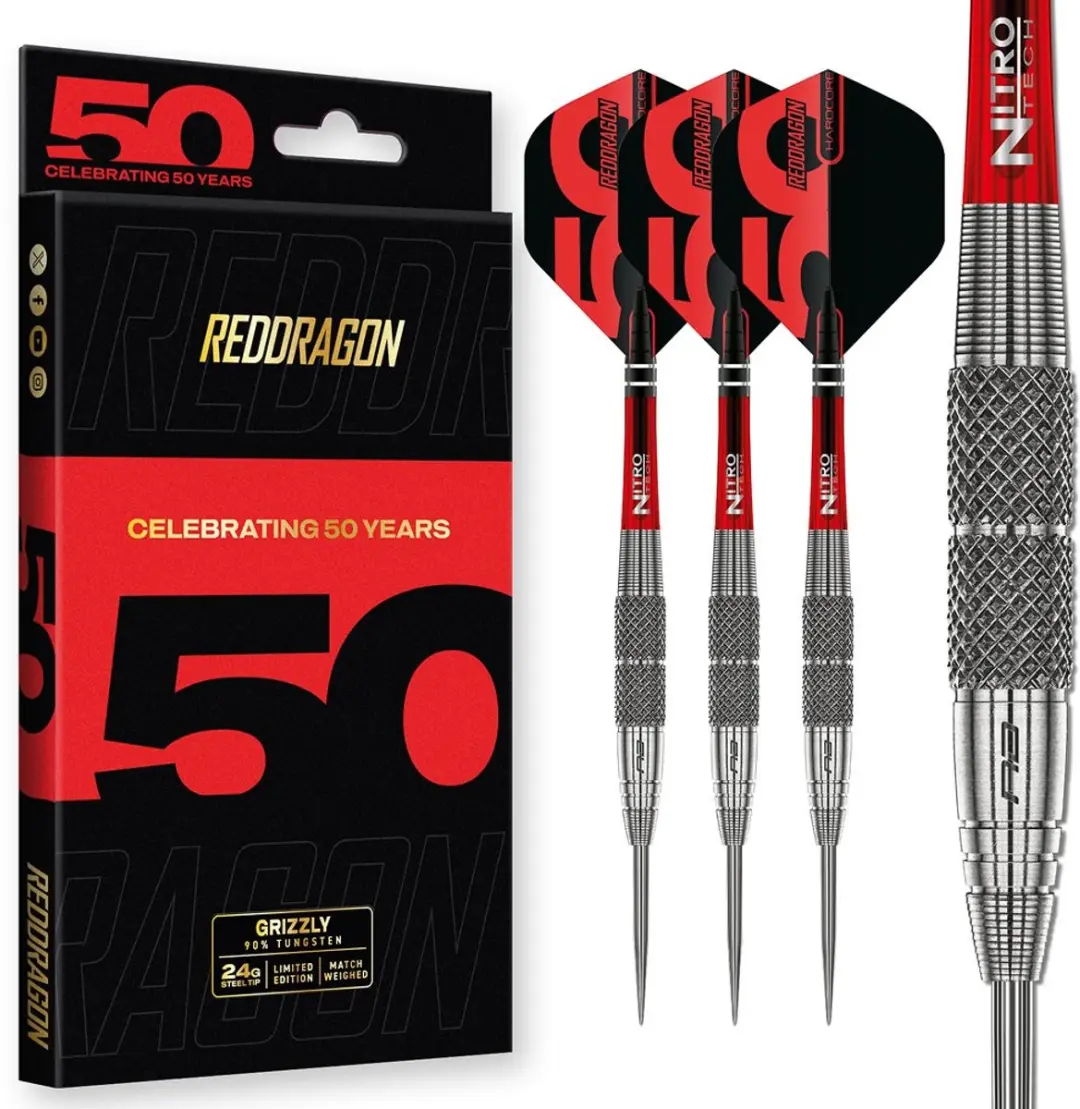 Red Dragon Grizzly 2 Anniversary Limited Edition Dartpijlen