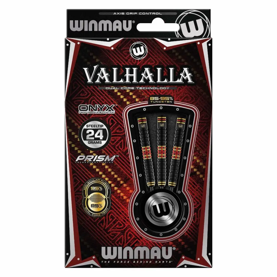 Winmau Valhalla Dual Core Dartpijlen - 3 Stuks - Rood/Zwart/Goud