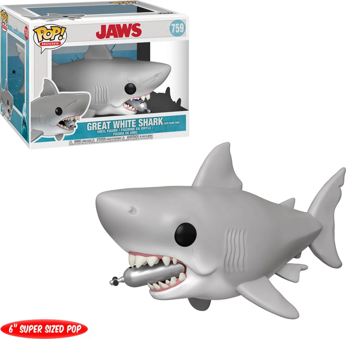 Funko Pop Movies Jaws - Grote Witte Haai #758 - 11cm - Multi - afbeelding 3 van 5
