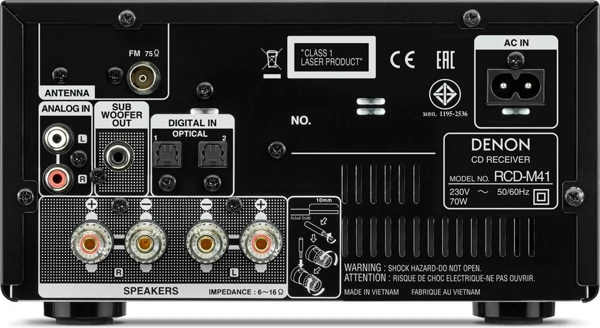 Denon D-M41 Home Audio-minisysteem 60W - Zilver/Zwart
