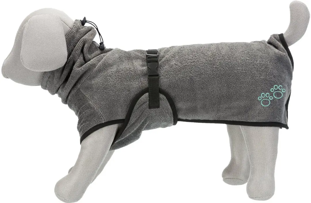 Trixie Badjas Hond Grijs XS - Onderkoeling Bescherming