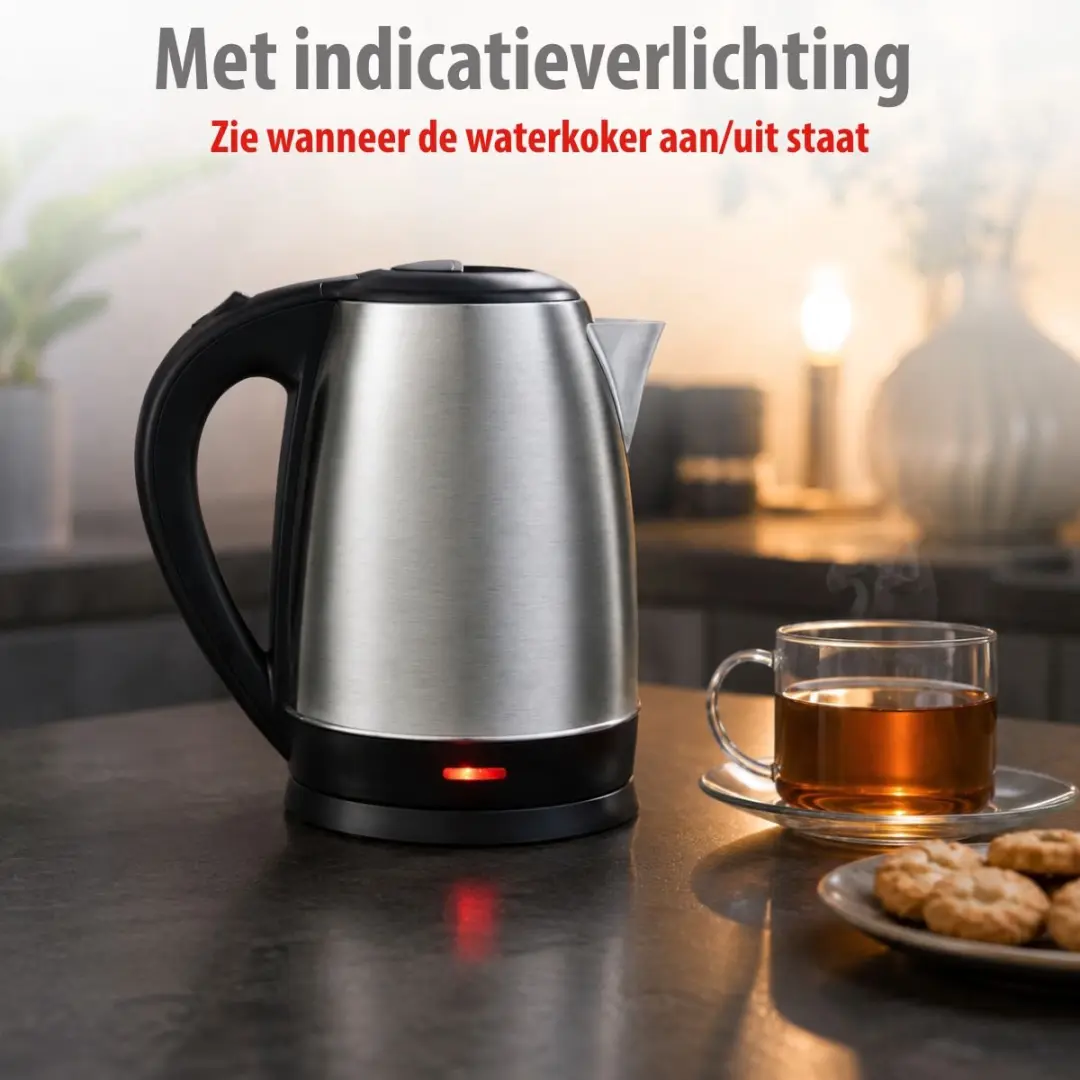 Alpina KES0301-CB Waterkoker 1,7L - Zilver/RVS - Automatische uitschakeling