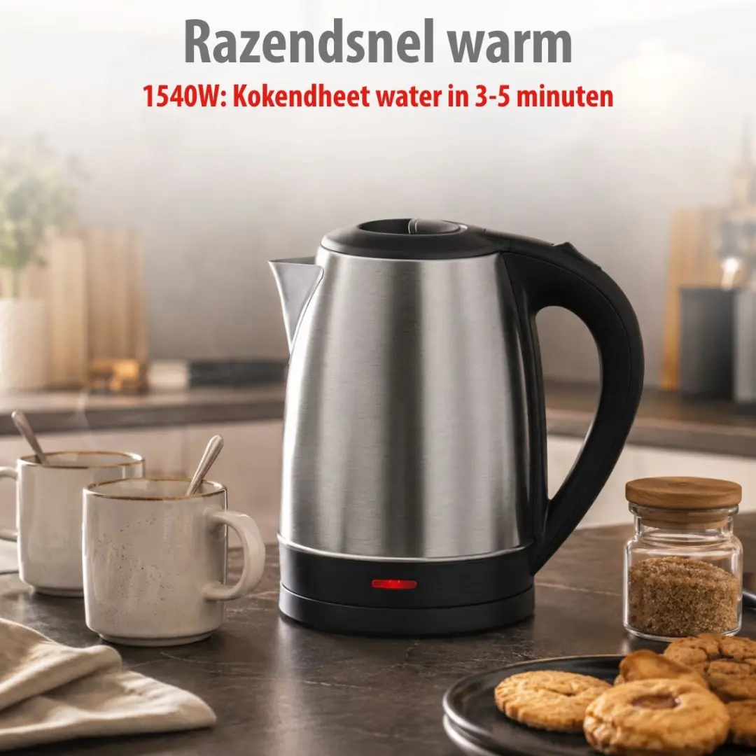 Alpina KES0301-CB Waterkoker 1,7L - Zilver/RVS - Automatische uitschakeling - afbeelding 6 van 6