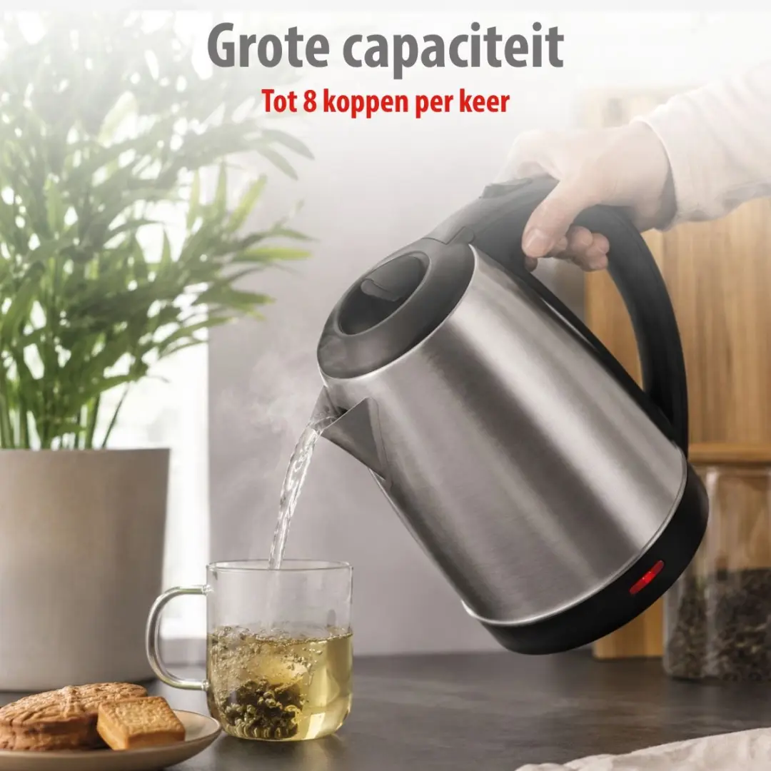 Alpina KES0301-CB Waterkoker 1,7L - Zilver/RVS - Automatische uitschakeling