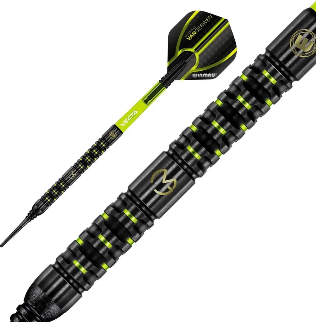 Winmau Michael van Gerwen Adrenalin 90% Darts - 3 Stuks - Zwart/Groen