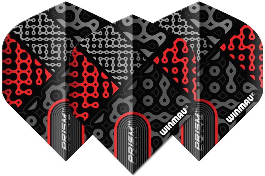 Winmau Prism Delta Cypher Dart Flights 3 Stuks - Grijs/Rood/Zwart