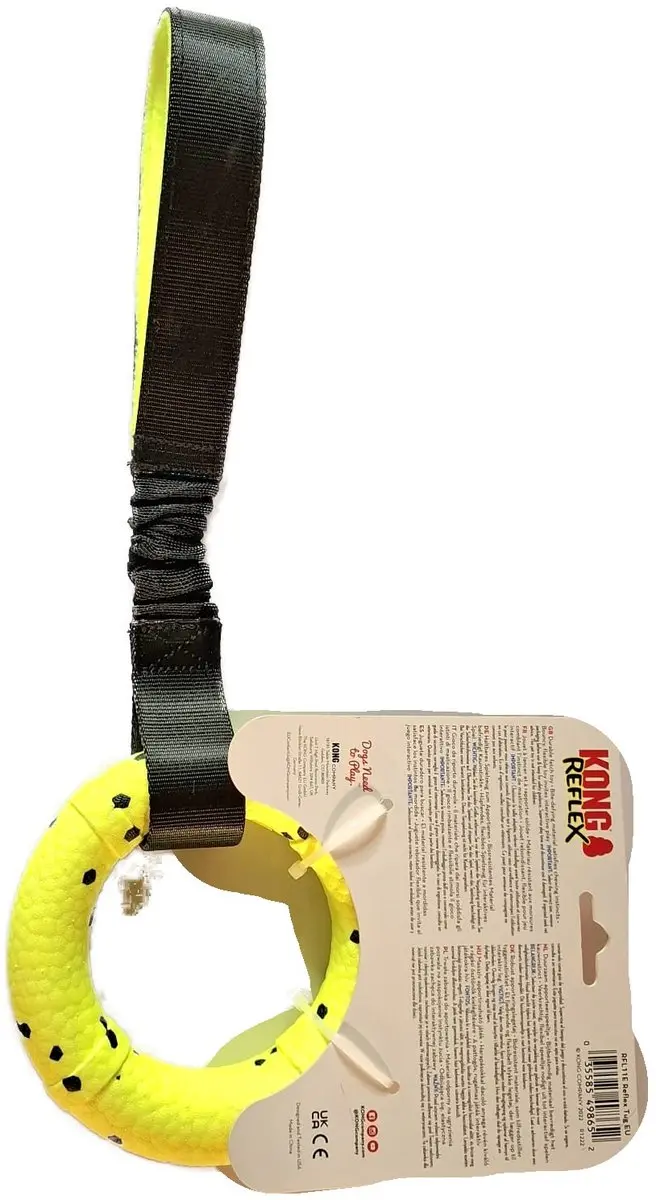 KONG Speelring Hond - 14cm - Geel/Zwart - Schuim