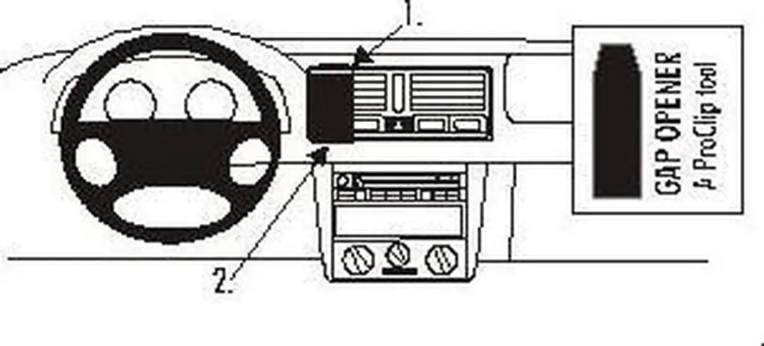 Brodit ProClip Volkswagen Golf 4/Variant Center Mount Houder - Zwart