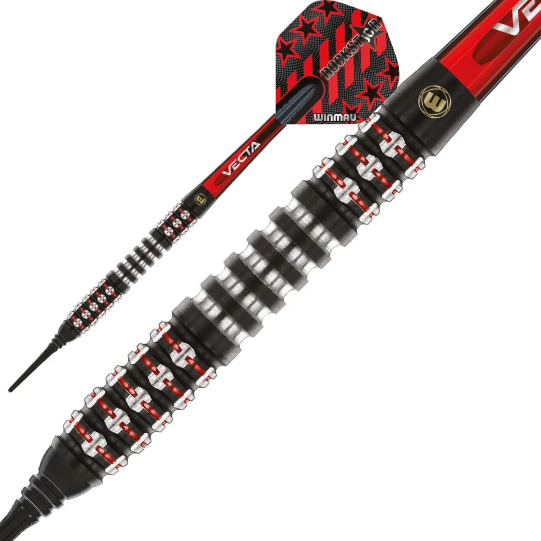 Winmau Joe Cullen Ignition Series Soft Tip Darts 3-delig - Rood/Zilver/Zwart