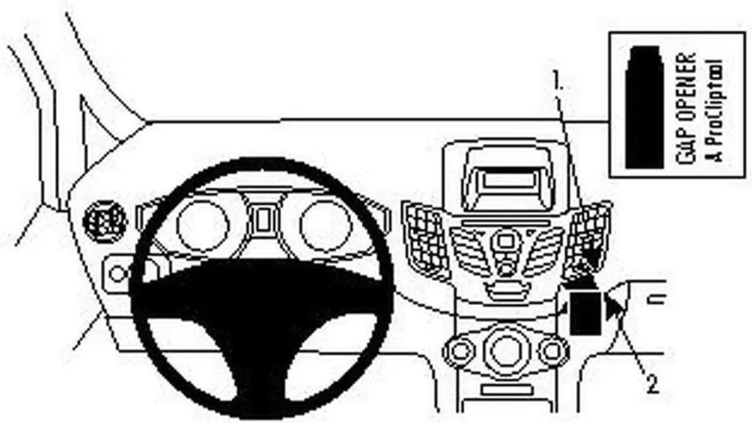 Brodit Proclip 854252 Ford Fiesta 09-17 - Zwart