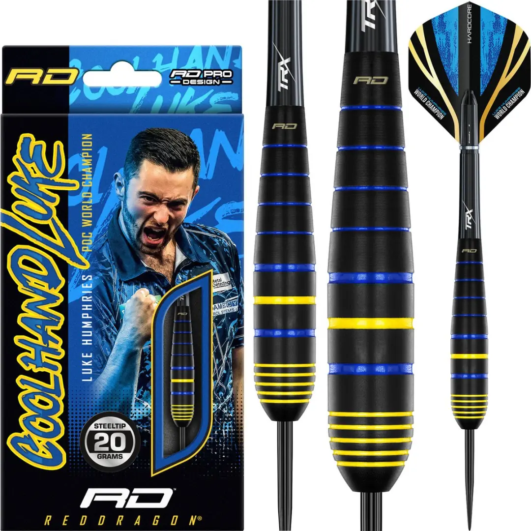Red Dragon Luke Humphries World Champion Brass Darts - 3 Stuks