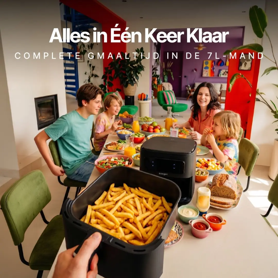 SEEGER Airfryer SteamFry XXL 7L - 1700W - 8 Programma's - Zwart - afbeelding 6 van 6