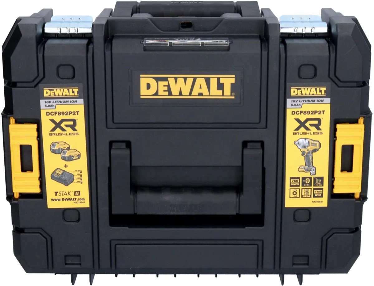 DeWalt DCF 892 H1T Slagmoersleutel 18V 813Nm - Powerstack 5.0Ah + Lader + TSTAK - afbeelding 3 van 5