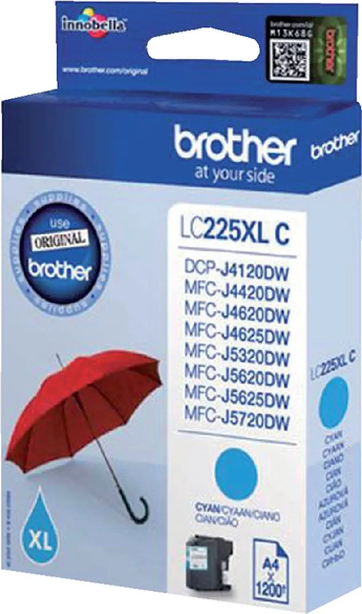 Brother LC225XLC Inktcartridge - Blauw - 5 Stuks