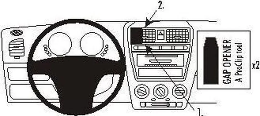Brodit ProClip Kia Picanto 2005-2011 Center Mount Houder - Zwart