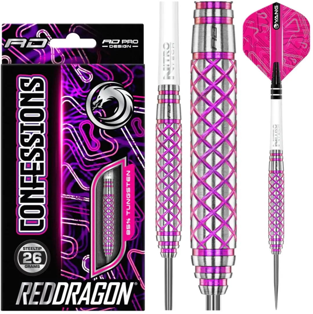 Red Dragon Confession 85% Dartpijlen 3 Stuks - RozeZilver