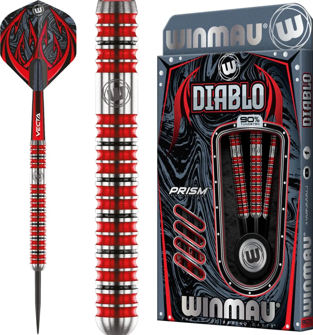 Winmau Diablo Parallel Dartpijlen 3 Stuks