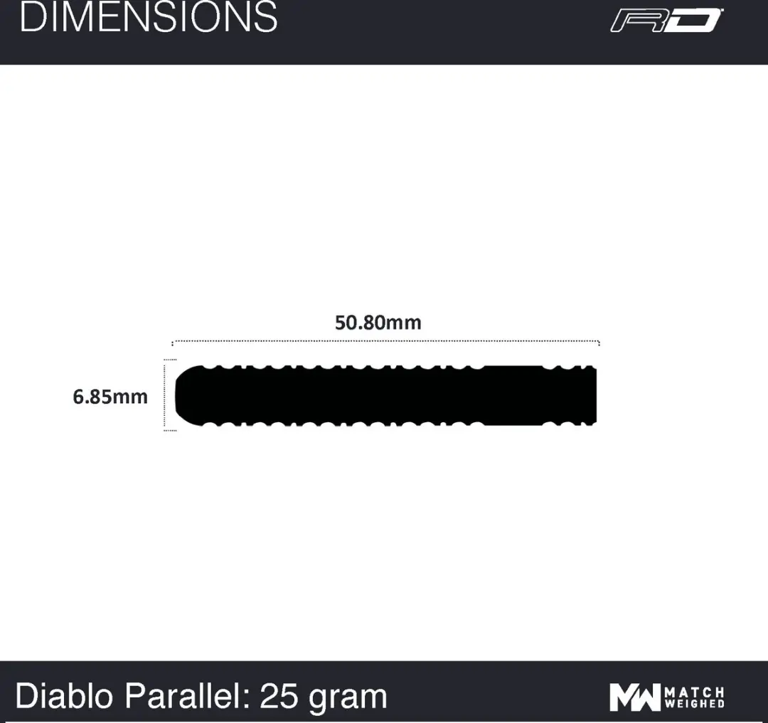 Winmau Diablo Parallel Dartpijlen 3 Stuks - Rood/Zilver