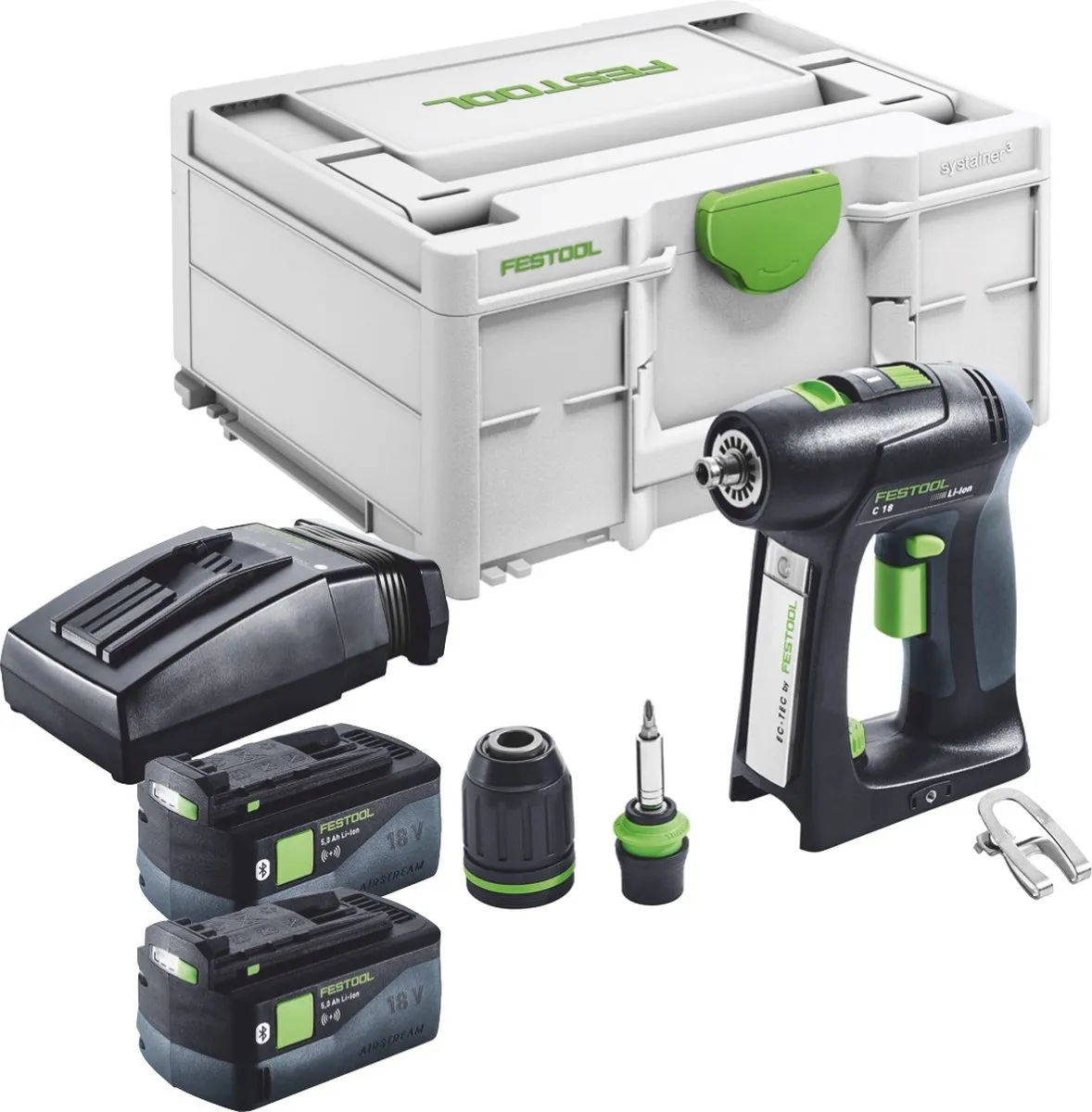 Festool C 18-Basic Accuboormachine 18V 45Nm - 2x 5.0Ah + Lader - afbeelding 3 van 6