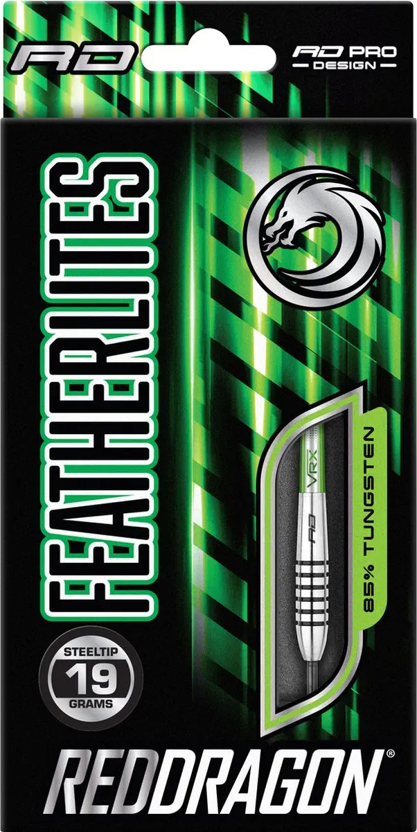 Red Dragon Featherlite 9 Dartpijlen 3 Stuks - Zilver/Zwart