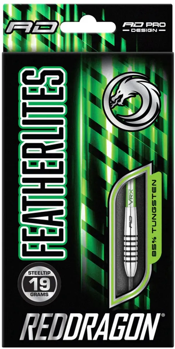 Red Dragon Featherlite 9 Dartpijlen 3 Stuks - Zilver/Zwart