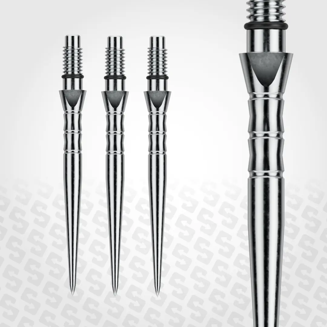 Winmau Switch Point Wave Silver 30mm - 3 Stuks