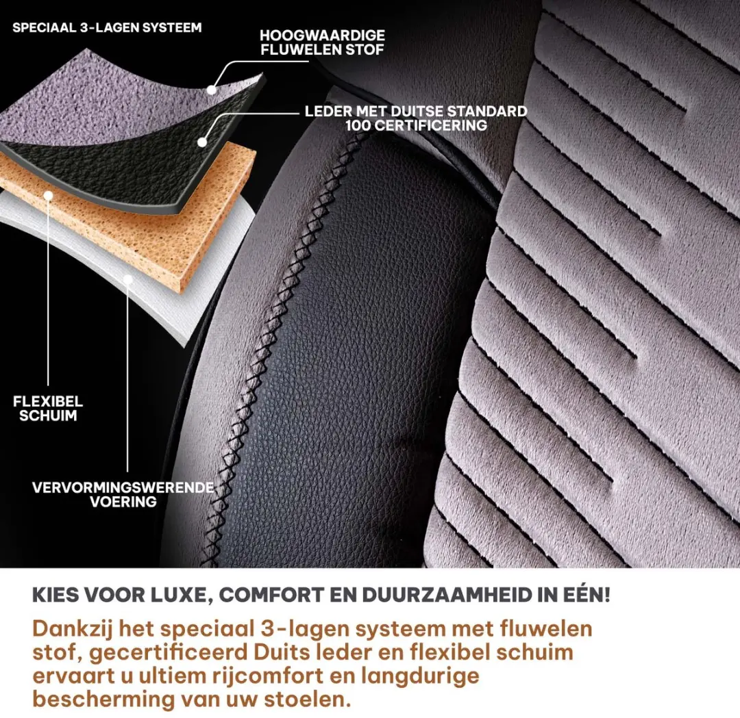 Panda Stoelhoezen Peugeot 306 1993-2002 - Dubai Grijs