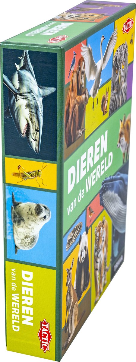 Tactic Dieren van de Wereld – Educatief spel – Leer de wilde dieren kennen – 200 Kaarten – 6 Speelborden met werelddelen