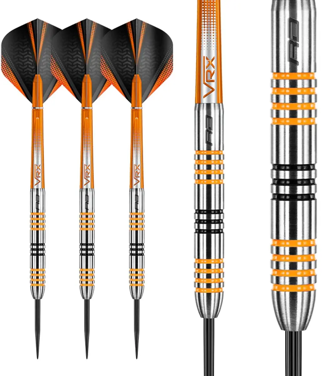 Red Dragon Amberjack 3 Dartpijlen - 3 Stuks - Zwart/Oranje/Zilver
