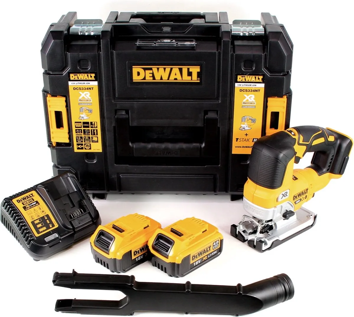 DeWalt DCS334M2-QW Pendelzaag 18V - 2x 4,0Ah Accu + Oplader