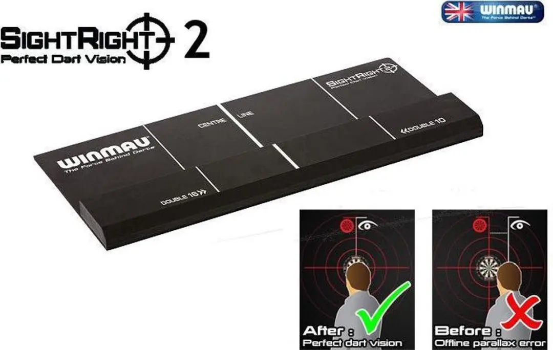Winmau SightRight 2 Dartsbord - Zwart/Wit - afbeelding 2 van 2