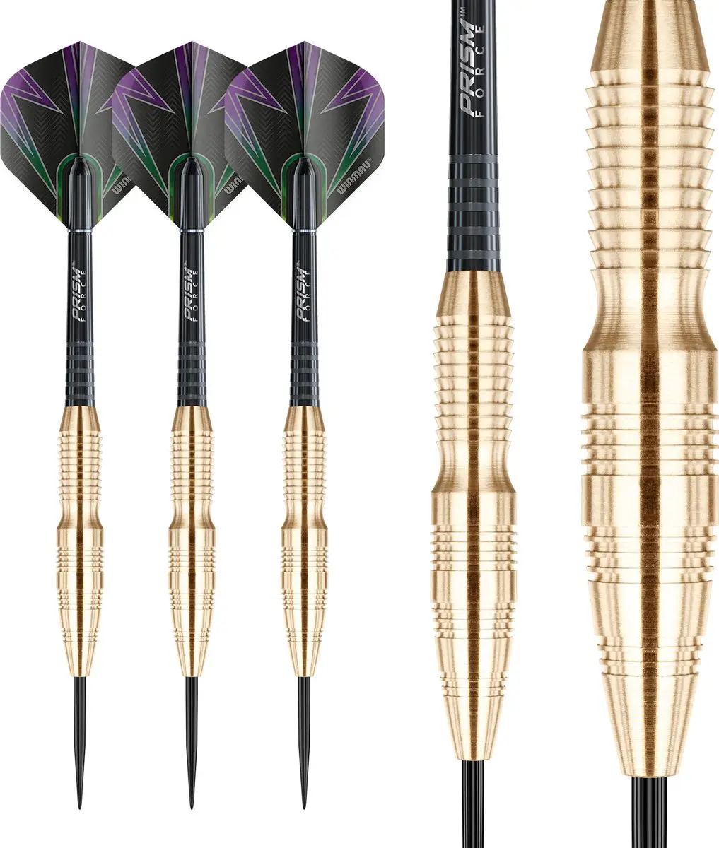 Winmau Simon Whitlock Brass Dartpijlen - 3 Stuks - Zwart/Goud - afbeelding 3 van 6