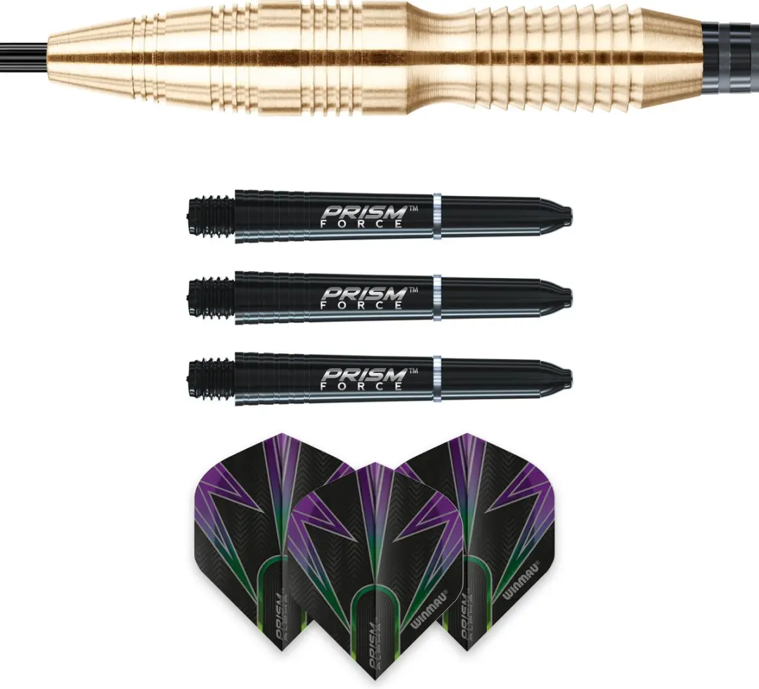 Winmau Simon Whitlock Brass Dartpijlen - 3 Stuks - Zwart/Goud - afbeelding 2 van 6