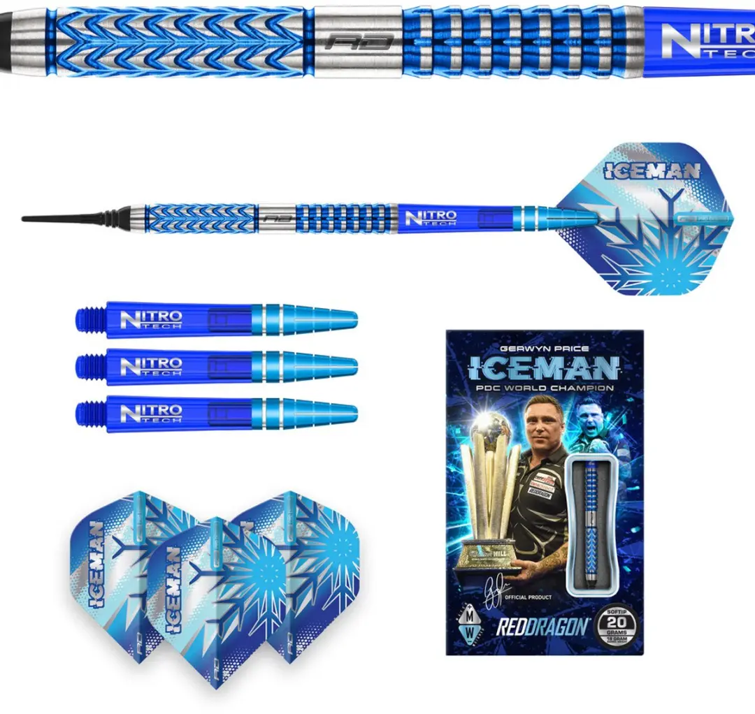 Red Dragon Gerwyn Price Glacier 90% Darts - 3 Stuks