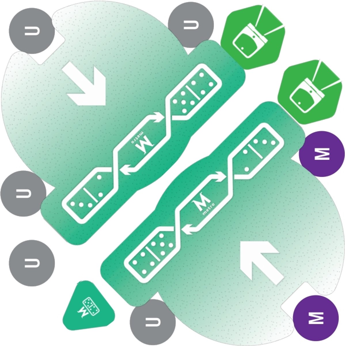 Tactic Metro Domino: Paris Edition – Bordspel – Luxe Uitvoering – Strategisch Dominospel met Stations en Metrofiches – Vanaf 10 Jaar – 2 tot 4 Spelers