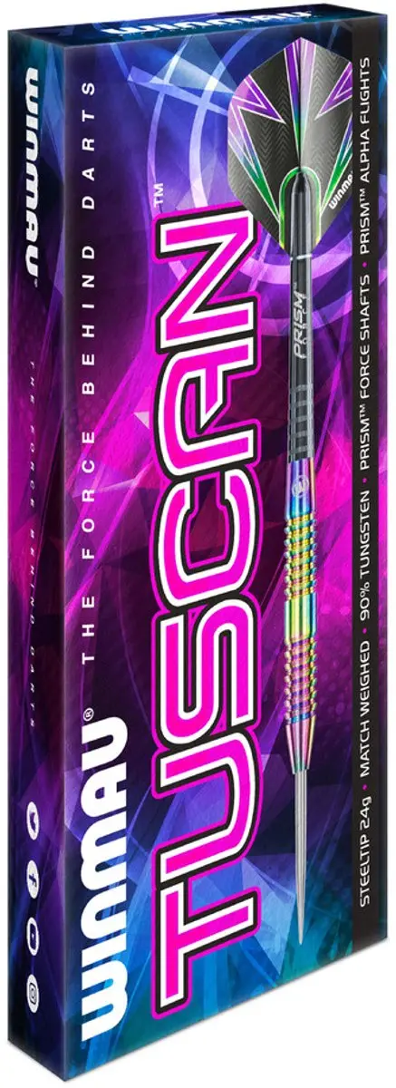 Winmau Tuscan Soft Tip Darts WM2885-DS-K - 3 Stuks - Rainbow