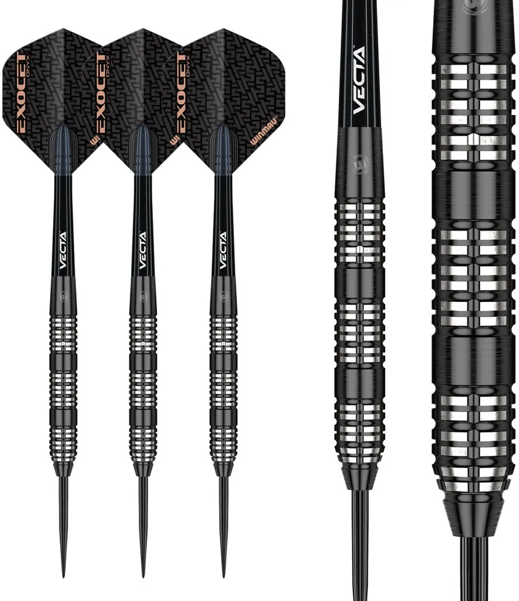 Winmau Exocet Onyx Dartpijlen 3-delig - Zilver/Zwart
