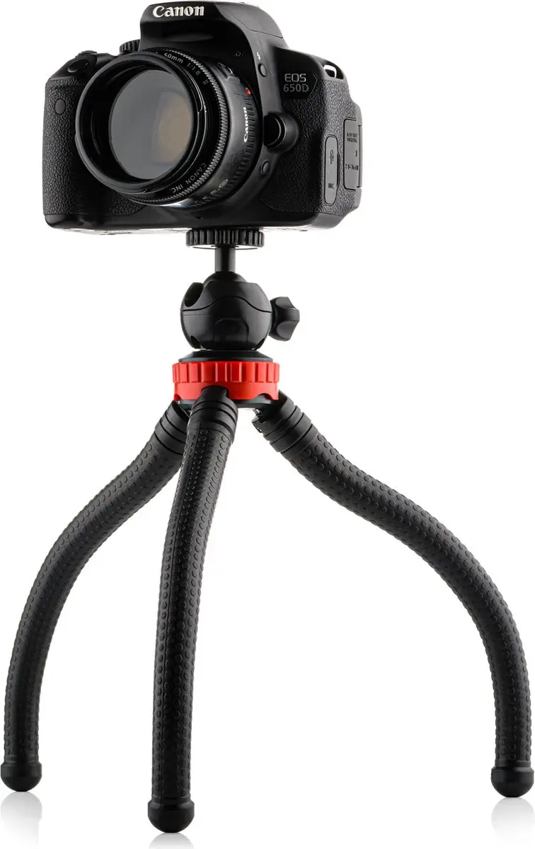 MOJOGEAR Flexibel Statief XL MG-12 - Telefoonhouder - Zwart/Rood