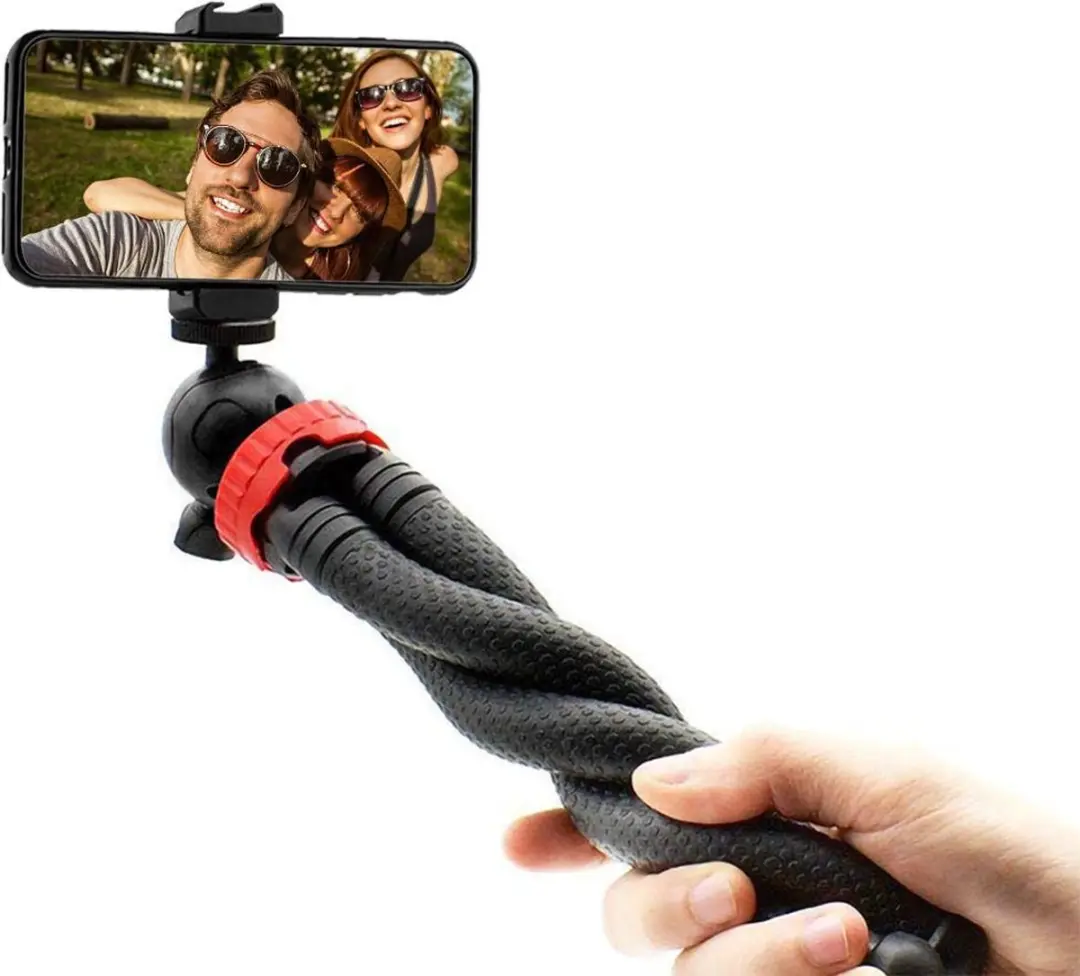 MOJOGEAR Flexibel Statief XL MG-12 - Telefoonhouder - Zwart/Rood