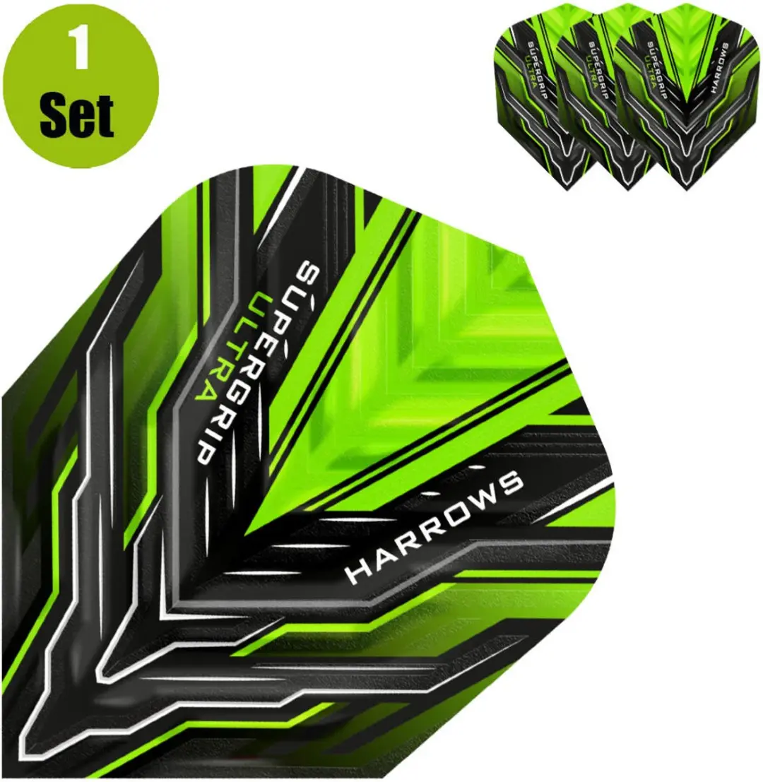Harrows Supergrip Ultra Green HF3502 Dart Flights - Groen