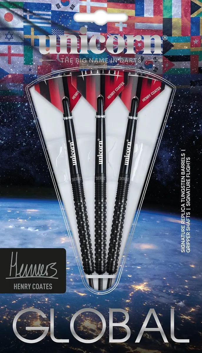 Unicorn Henry Coates Phase 2 90% Dartpijlen - 3 Stuks - Zwart - afbeelding 6 van 6