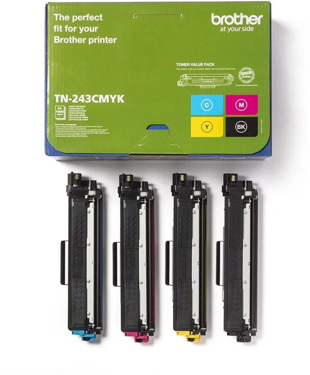 Brother TN-243CMYK Tonercartridges - 4 Stuks - 1.000 Pagina's per Kleur