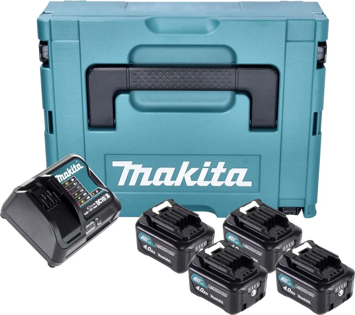 Makita Power Source Kit 4x BL1041B 12V 4.0Ah + DC10SB Oplader