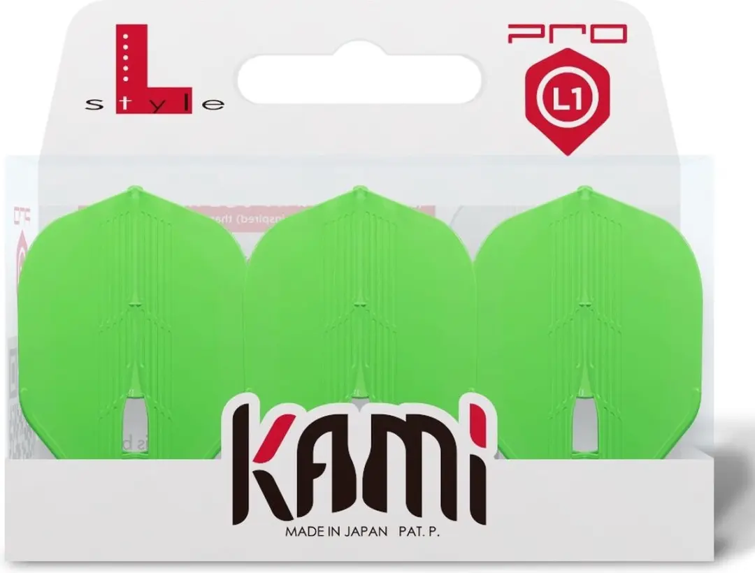 L-Style Champagne Kami L1 Pro Dart Flights - Neon Green - 3 Stuks
