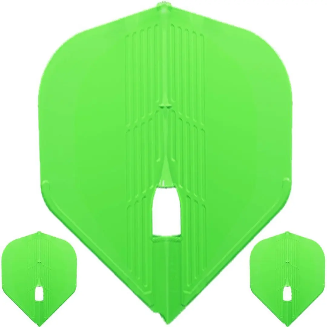 L-Style Champagne Kami L1 Pro Dart Flights - Neon Green - 3 Stuks
