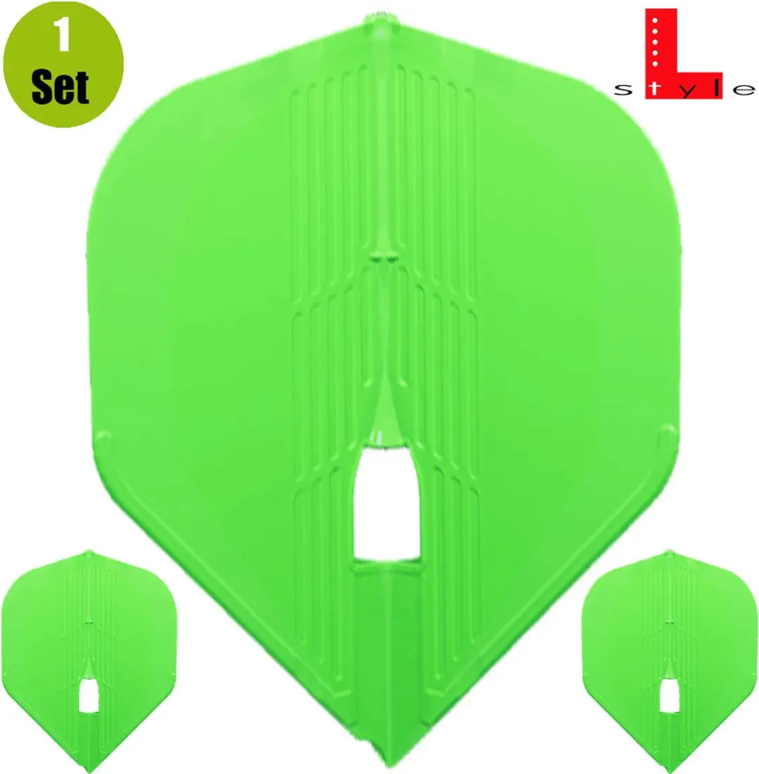 L-Style Champagne Kami L1 Pro Dart Flights - Neon Green - 3 Stuks