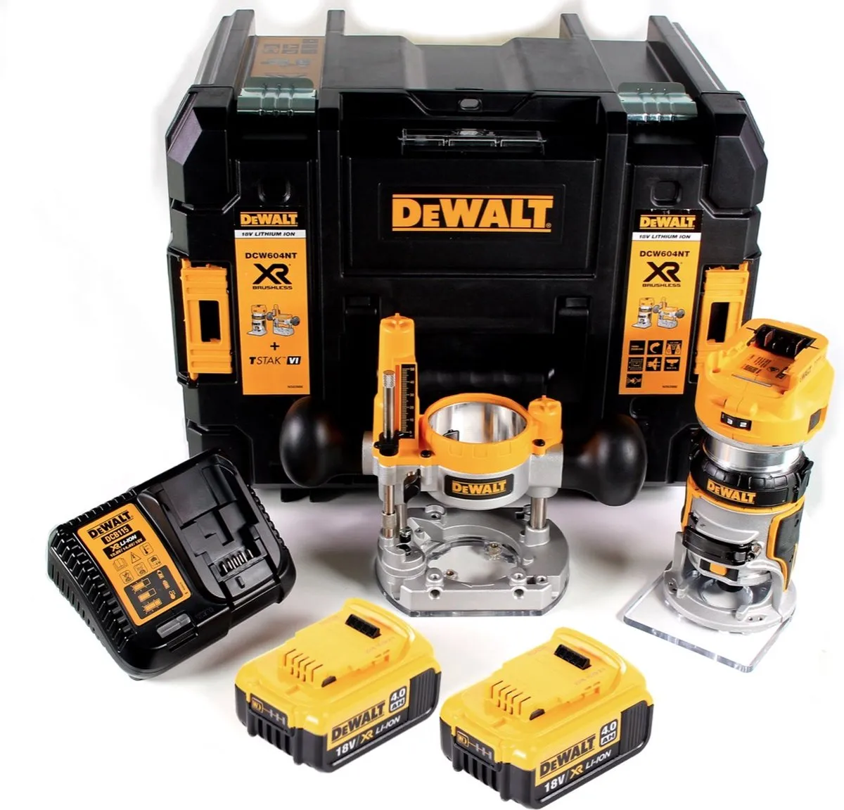 DeWalt DCW 604 M2 Accumachine 18V 55mm - 2x 4.0Ah + Snellader